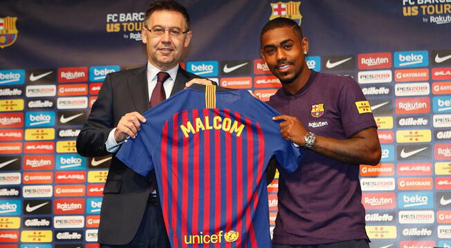 Malcom fue presentado como nuevo jugador del Barcelona.