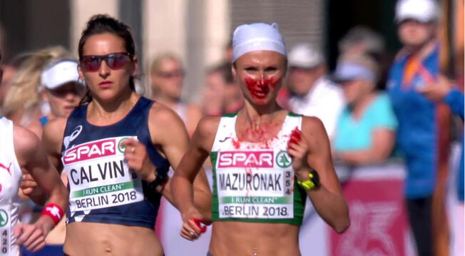 YouTube: Atleta bielorrusa ganó competencia con la cara llena de sangre 