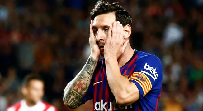 Lionel Messi se lamenta durante el Barcelona vs. Girona.