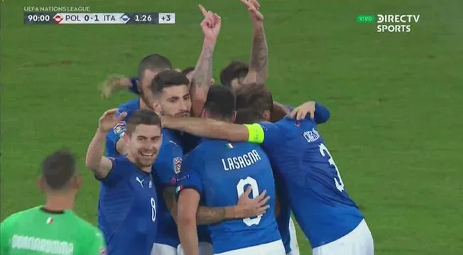Italia venció 1-0 a Polonia por la Liga de las Naciones de la UEFA.