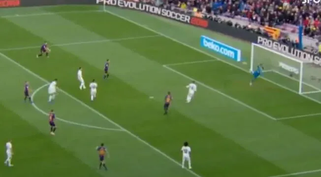 Barcelona vs Real Madrid EN VIVO VIDEO atajadón de Courtois tras error de Sergio Ramos 