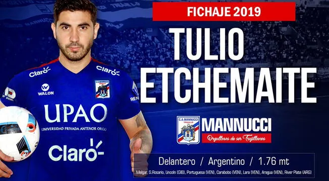 Mannucci confirmo la llegada de Tulio Etchemaite para toda esta temporada | Liga 1 2019