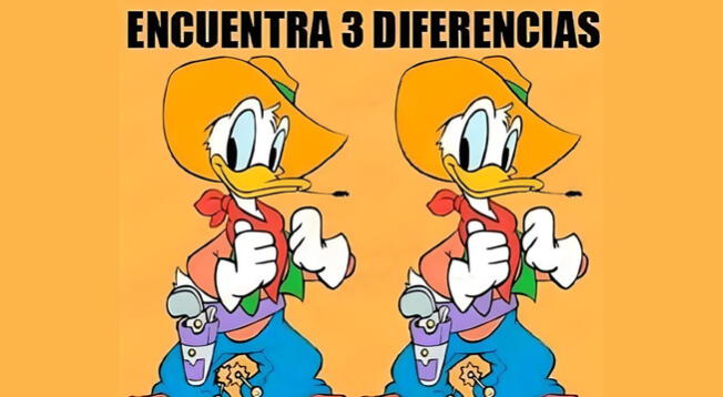 Solo El 2 Superó Este Reto Del Popular Pato Donald ¿podrás Hallar Las 3 Diferencias 