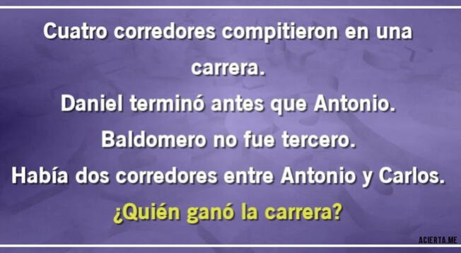 ¿quién Ganó La Carrera Solo Las Personas Más Inteligentes Superaron Este Acertijo Extremoemk 8278