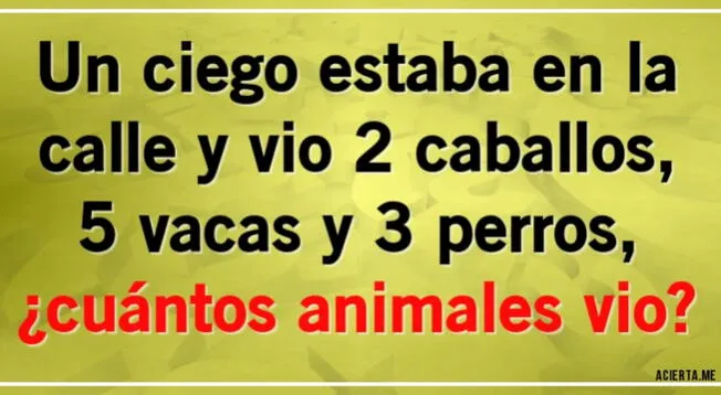 ¿Cuántos Animales Vio? Solo Si Razonas Como GENIO Podrás Resolver Este ...