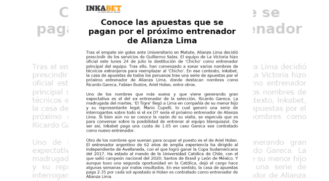 Cómo ser un entrenador de fútbol en Perú?, Inkabet