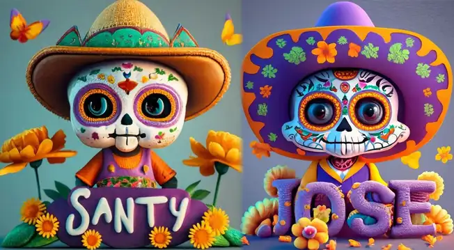 Ideogram: descarga 10 nombres en 3D con Catrines por el Día de los