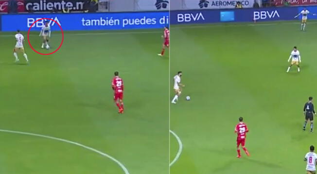 Piero Quispe sorprende al participar del 'Tiki-Taka' de Pumas que terminó en GOL a Toluca