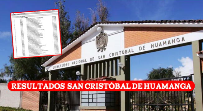 Resultados Examen de Universidad San Cristóbal de Huamanga: lista de ingresantes y puntajes