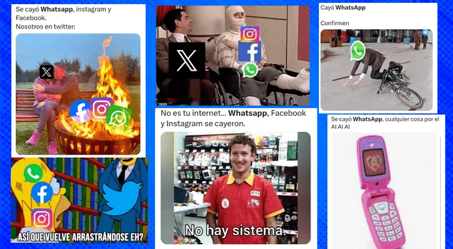 WhatsApp, Instagram y Facebook se cayeron: mira los mejores memes mientras vuelven las redes