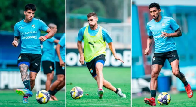 Santi González, Pasquini y 'Canchita' Gonzales entrenan para el duelo antes Cusco FC.   