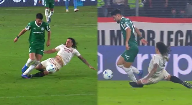 William Riveros cometió irresponsable falta y dejó a Universitario con uno menos ante Palmeiras