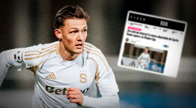 Prensa de República Checa se rindió en elogios por Oliver Sonne tras debut con Sparta: "Espectacular"