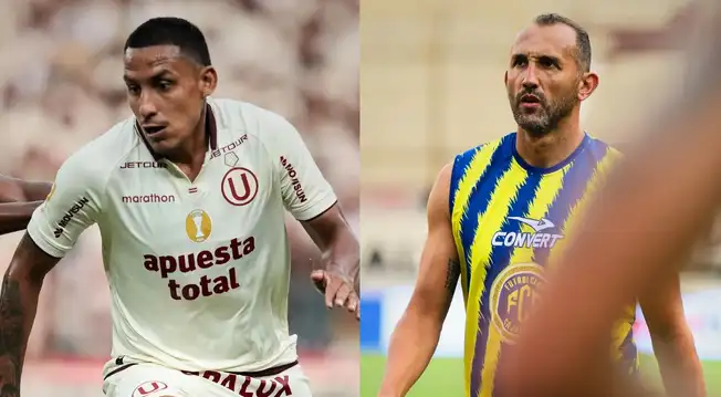 El fraterno abrazo de Alex Valera y Hernán Barcos tras finalizar el Universitario vs. FC Cajamarca El fraterno abrazo de Alex Valera y Hernán Barcos tras finalizar el Universitario vs. FC Cajamarca