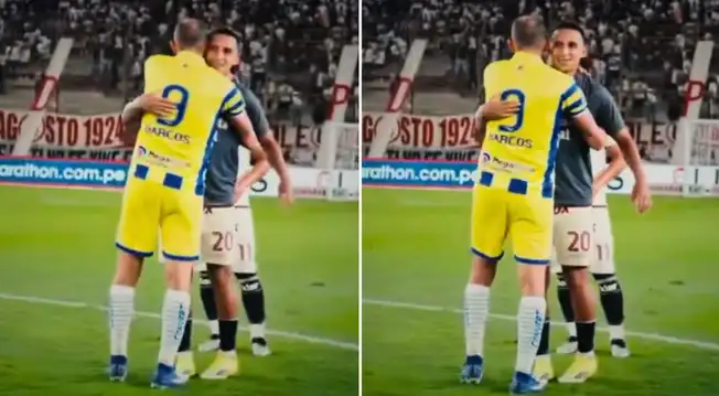El fraterno abrazo de Alex Valera y Hernán Barcos tras finalizar el Universitario vs. FC Cajamarca El fraterno abrazo de Alex Valera y Hernán Barcos tras finalizar el Universitario vs. FC Cajamarca