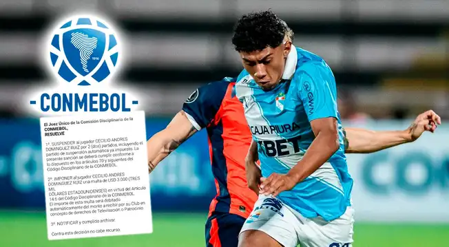 ¡Atención, Cristal! Conmebol sancionó a futbolista con dos partidos y tres mil dólares por Libertadores