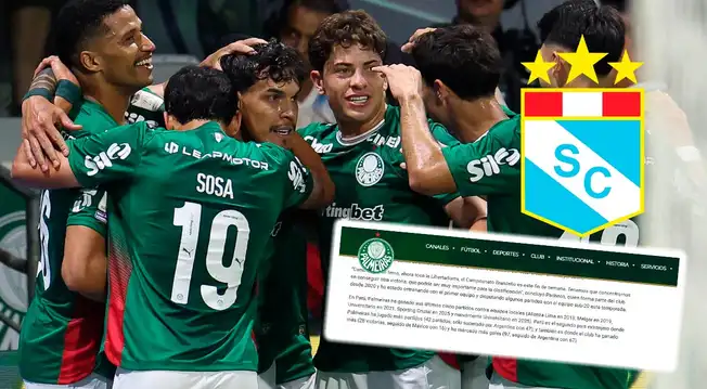 Palmeiras impacta al referirse a Sporting Cristal tras el empate de celestes: "Perú es el..."