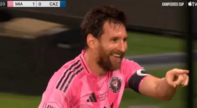 Lionel Messi anotó golazo de cabeza para poner el 1-0 del Inter Miami en la final de la Campeones Cup