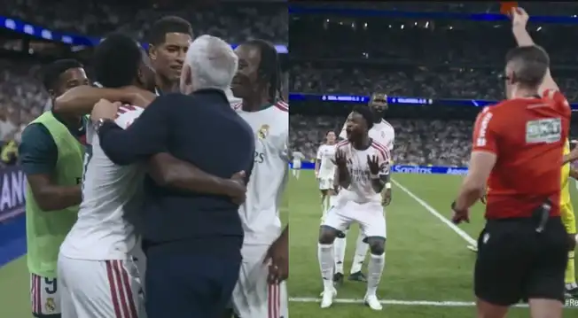 ¡De no creer! Anulan gol de Vinícius en Real Madrid y brasileño es expulsado tras revisión del VAR