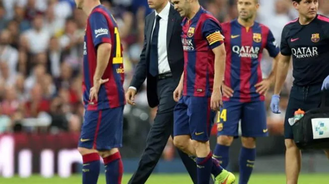 Andrés Iniesta se perderá mínimo tres jornadas de Liga BBVA y una de Champions League.