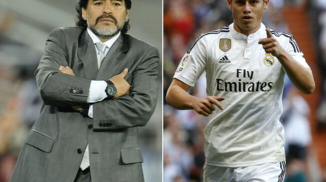 Diego Armando Maradona se rindió al talento del '10' colombiano James Rodríguez.