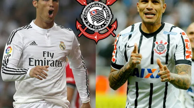 Cristiano Ronaldo es la máxima figura del Real Madrid mientras Paolo Guerrero lo es del Corinthians.