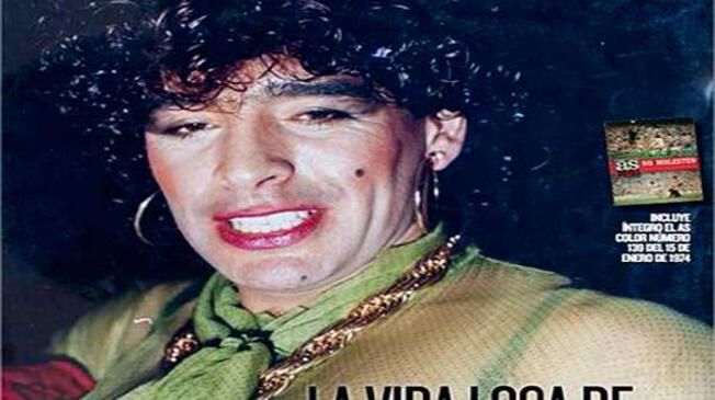 Diego Maradona: Revista española publicó una foto del astro argentino vestido de mujer