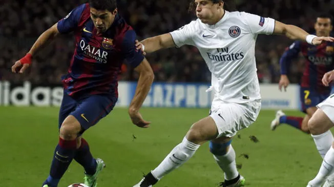David Luiz le anotó un gol al Barcelona en el 3-2 en París por fase de grupos.