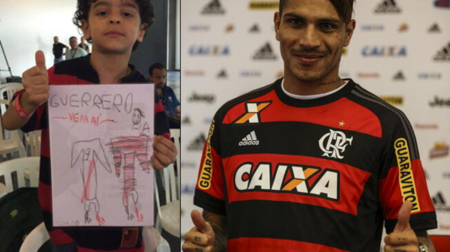 Paolo Guerrero: el enternecedor regalo de un niño hincha al nuevo ídolo del Flamengo.