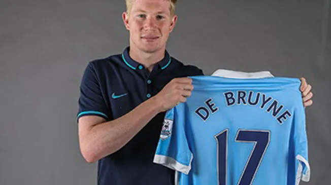 Kevin De Bruyne usará la camiseta 17 en el Manchester City.