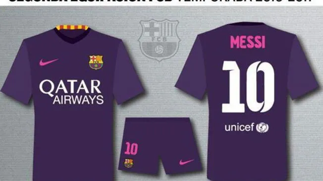 Esta es la camiseta que circula en las redes sociales. Sería la alterna del Barcelona la próxima temporada. 