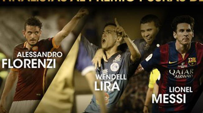 Lionel Messi, Alessandro Florenzi y Wendell Lira, finalistas del Premio Puskas 2015.