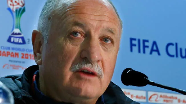 Luiz Felipe Scolari en conferencia de prensa luego de la semifinal ante el Barcelona