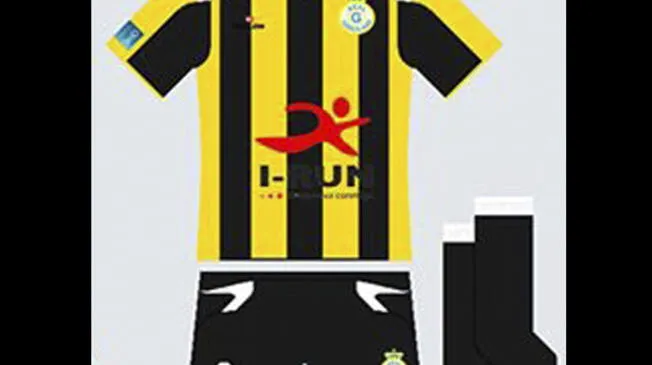 Nueva camiseta de Real Garcilaso, similar a la de Peñarol de Uruguay