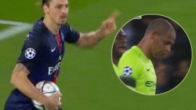 Zlatan Ibrahimovic celebra su gol tras error de Fernando.