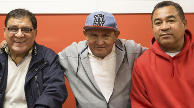 Hugo Sotil con el empresario Guillermo Garcia y ex futbolista Daniel Gutiérrez.