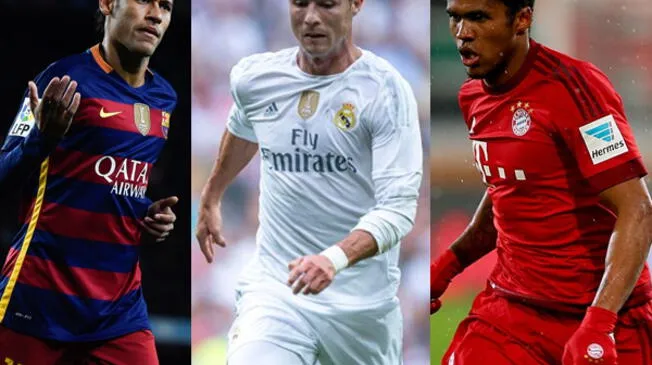 Neymar, Cristiano Ronaldo y Douglas Costa, figuras indiscutibles de la Champions League 2015-16.