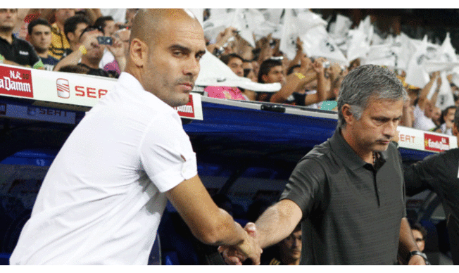 José Mourinho y Josep Guardiola en disputa