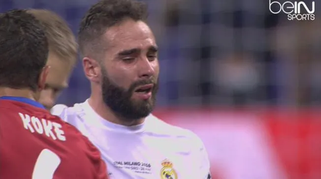 Dani Carvajal se retira entre lágrimas de la final de la Champions League.