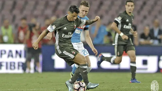 Napoli vs. AC Milan: Gianluca Lapadula debutó de forma oficial con los 'rossoneros'