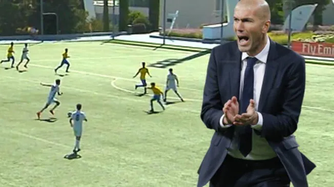 Theo Zidane regaló un golazo de lujo en el Cadete B del Real Madrid.