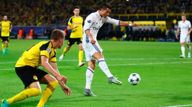 Real Madrid se puso adelante en el marcador, luego de un gol de Cristiano Ronaldo, quien recibió un espectacular servicio de Gareth Bale.