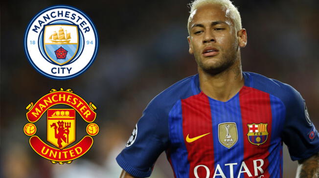 Manchester United y Manchester City siguen pugnando por tener en sus filas a Neymar.