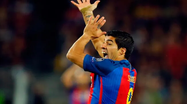 Luis Suárez vivió con intensidad el partido Barcelona vs. Manchester City
