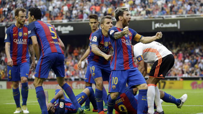 Lionel Messi celebra de forma eufórica su gol