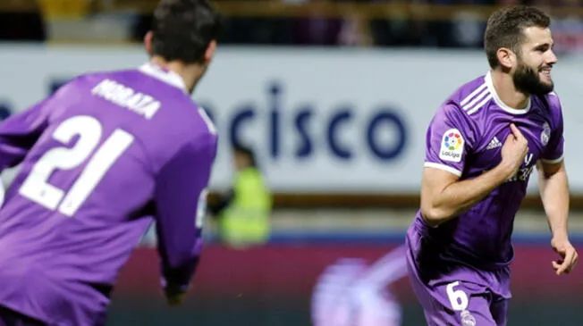 Nacho Fernandez metió el gol del partido entre Real Madrid y Cultural y Deportivo Leonesa, por Copa del Rey.