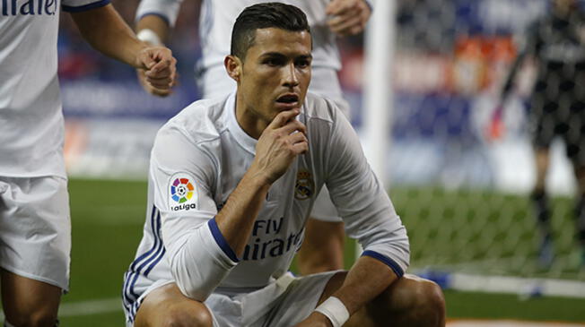 Cristiano Ronaldo celebra su segundo gol al Atlético de Madrid.