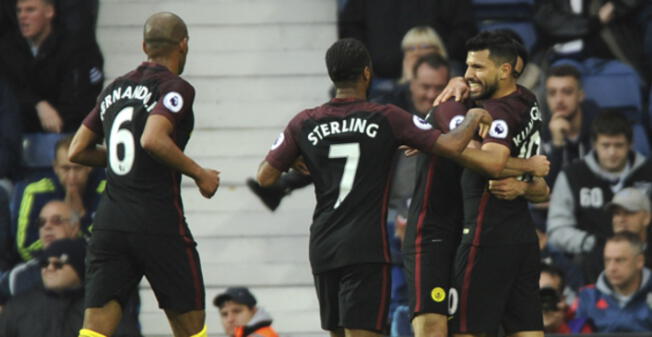 Manchester City vs. Burnley EN VIVO ONLINE Sergio Agüero celebra su gol  
