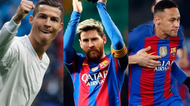 Cristiano Ronaldo, Lionel Messi y Neymar son los que más destacan del pelotón de 55 jugadores.