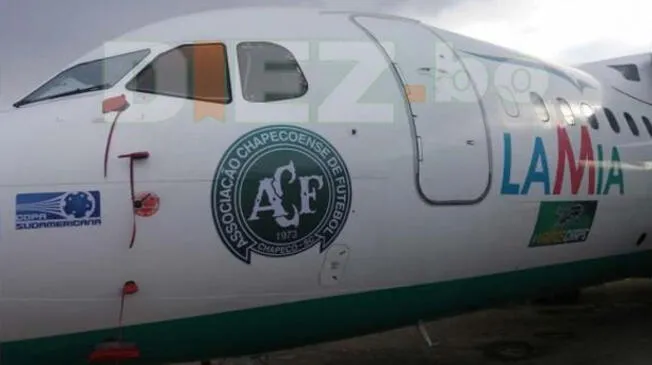 El avión de LAMIA que transportó a la delegación del Chapecoense a Medellín.